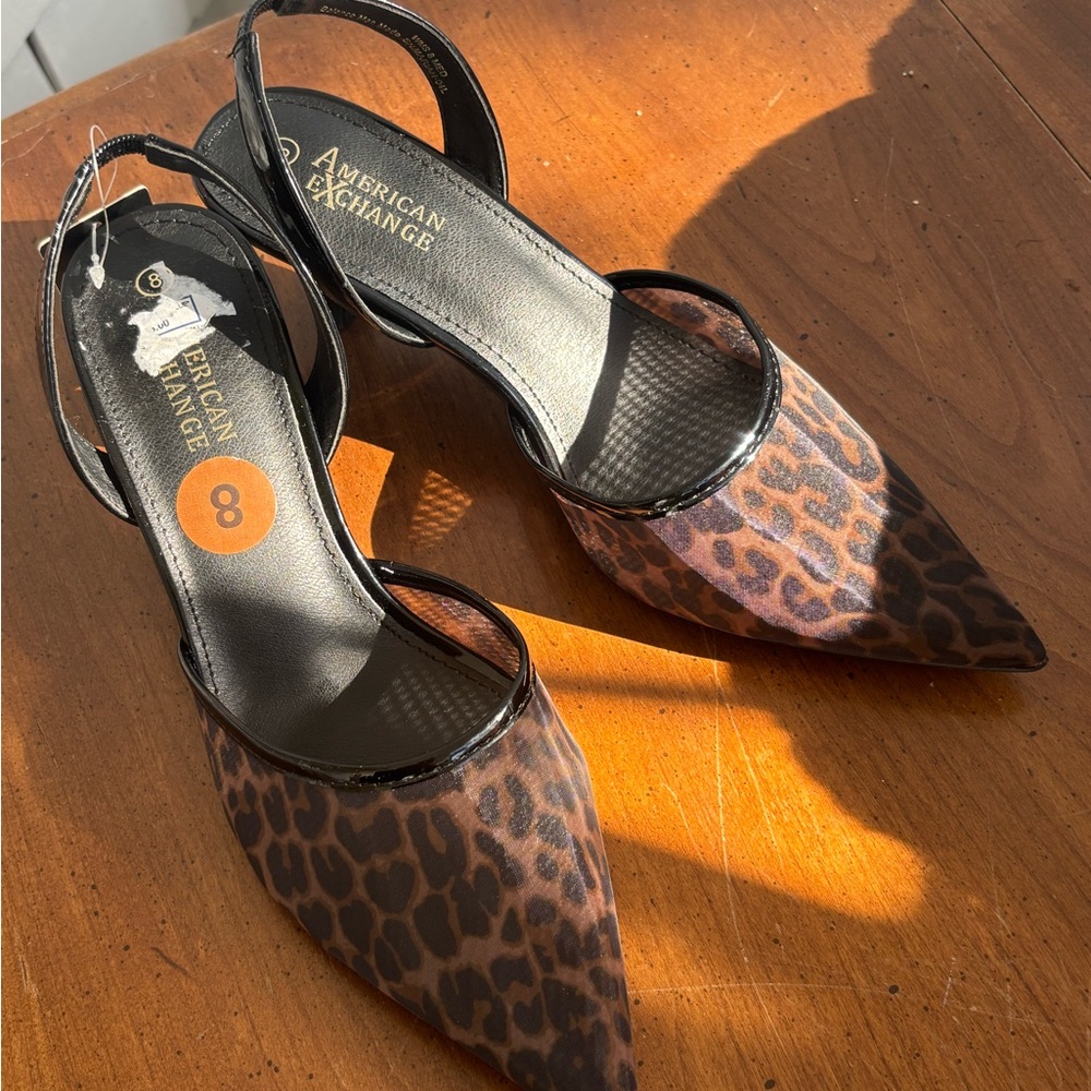 American Exchange Leopard Print Kitten Heels